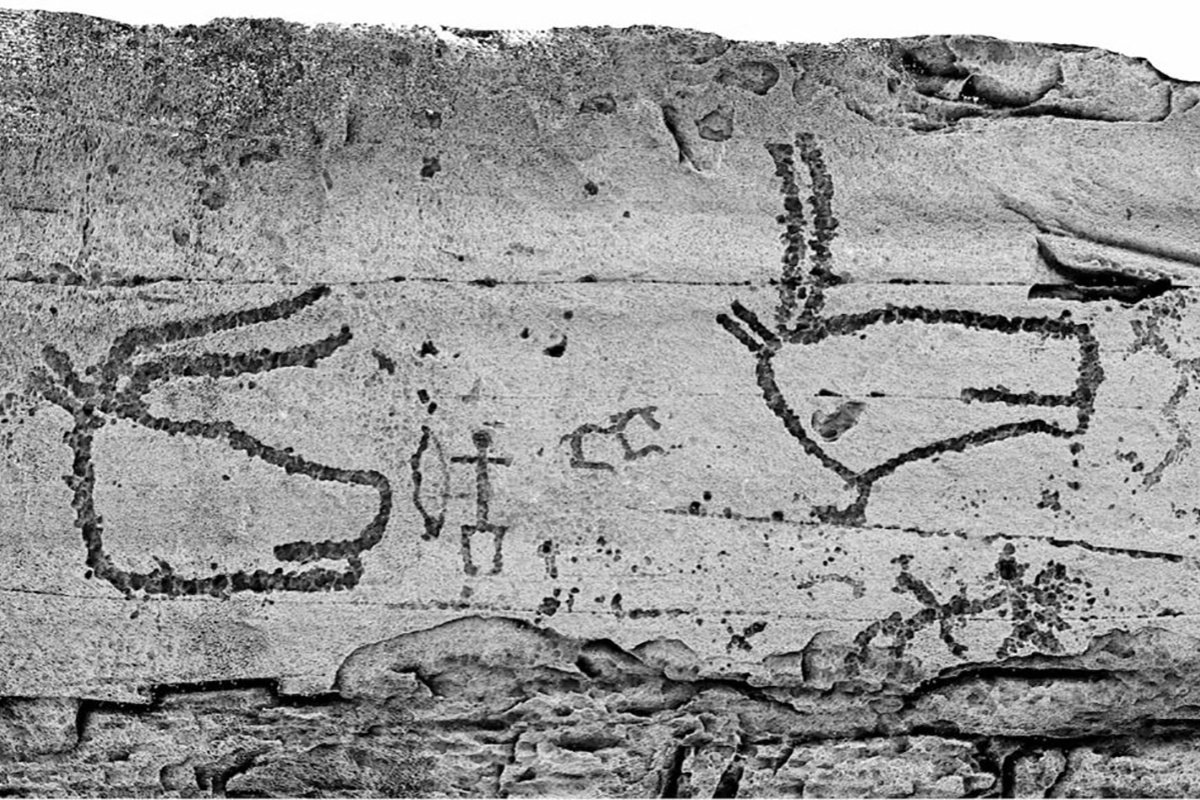  Изображения отрубленных голов быков в наскальной живописи бронзового века окуневской культуры.