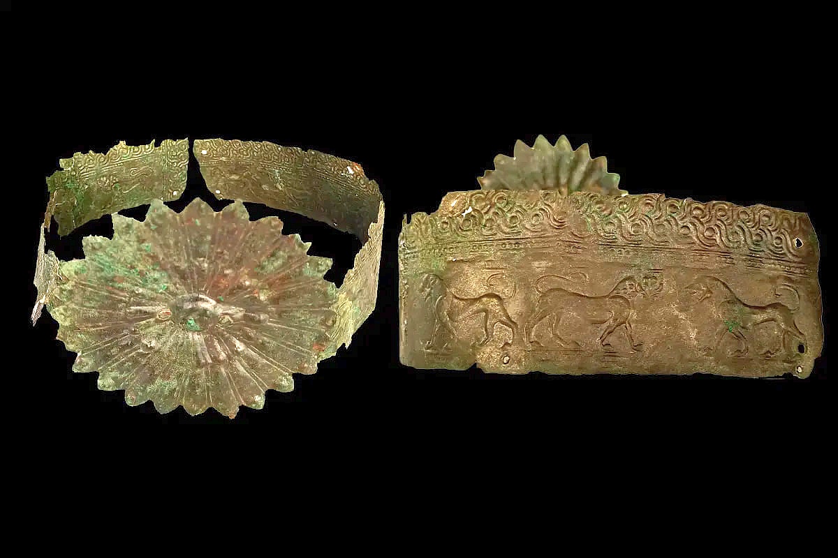 Диадема была найдена вверх ногами: львы на орнаменте "лежали" на спине.