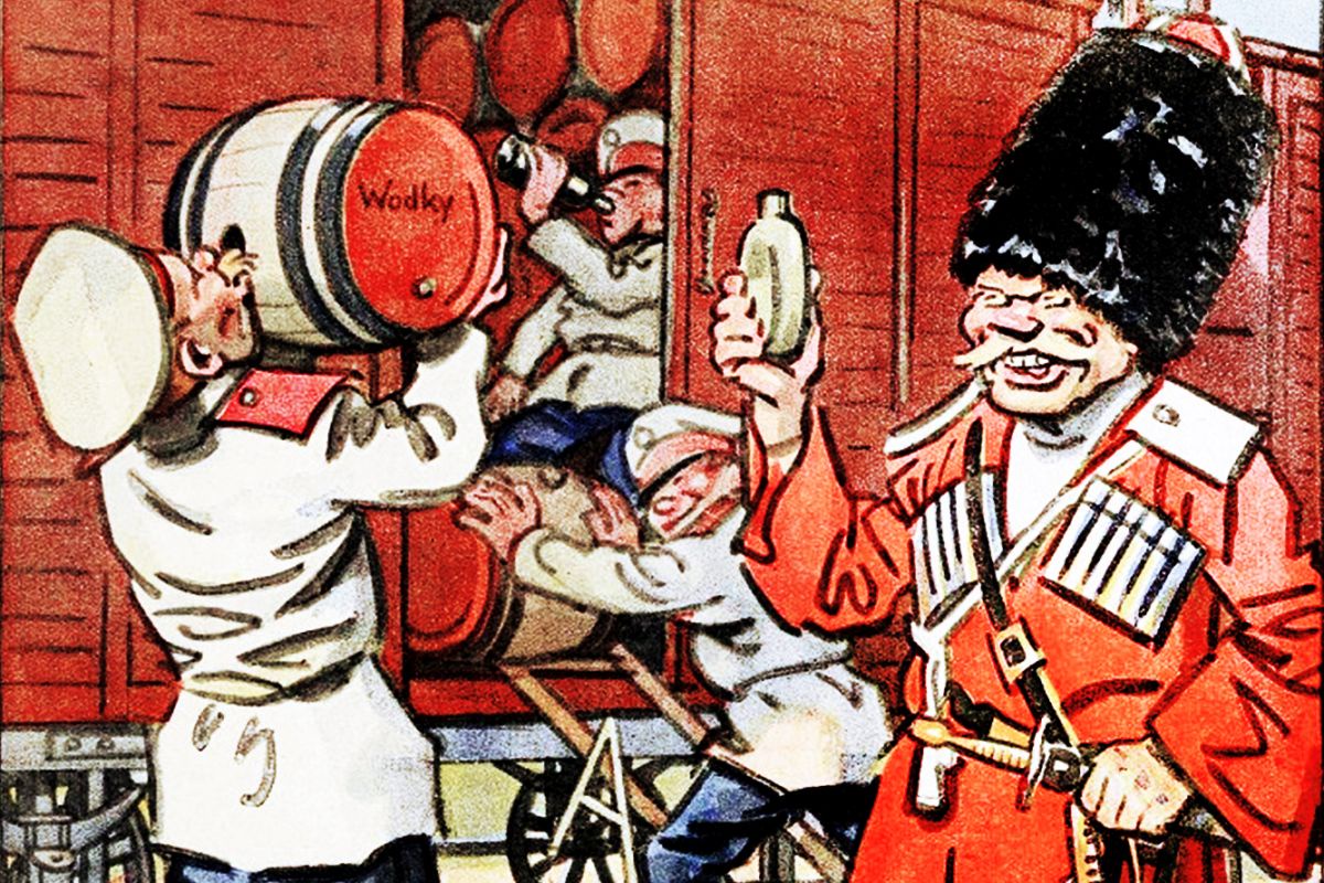 Карикатура из берлинского журнала "Веселые листки". 1914 г.