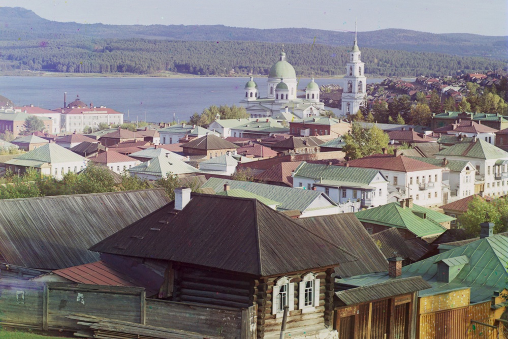 Вид на Златоуст. Свято-Троицкий собор. Фотография Сергея Прокудина-Горского, 1909 г.