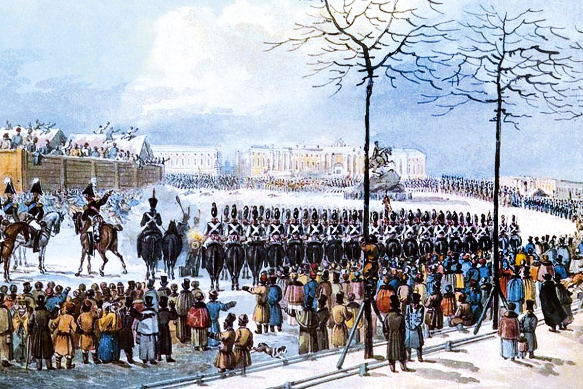 Карл Кольман. "Восстание декабристов". 1830 год. Фрагмент.