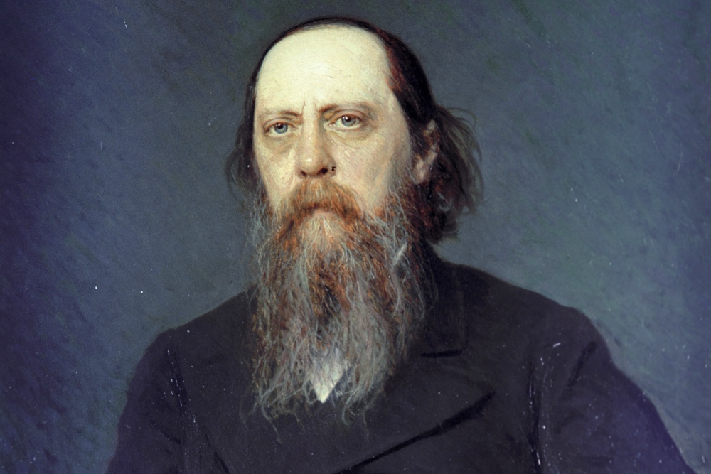 Репродукция портрета писателя Михаила Салтыкова-Щедрина работы художника Ивана Крамского.