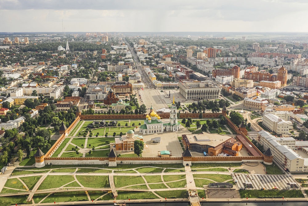 Вид на город Тулу с высоты птичьего полета