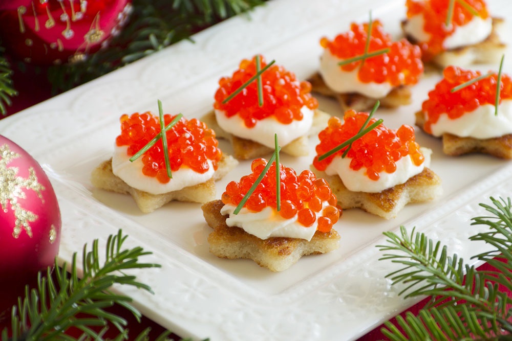 тарталетки с красной икрой