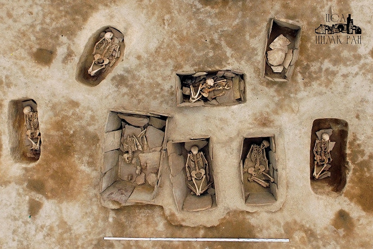 Могилы кургана  21 памятника Итколь II. 