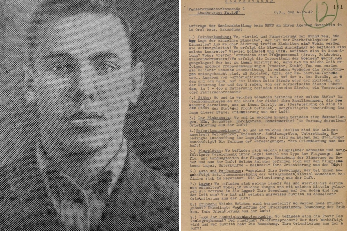 Владимир Сечкин - комсомолец-активист, чемпион РСФСР по спортивной гимнастике среди школьников и протокол допроса, найденный в Бундесархиве.