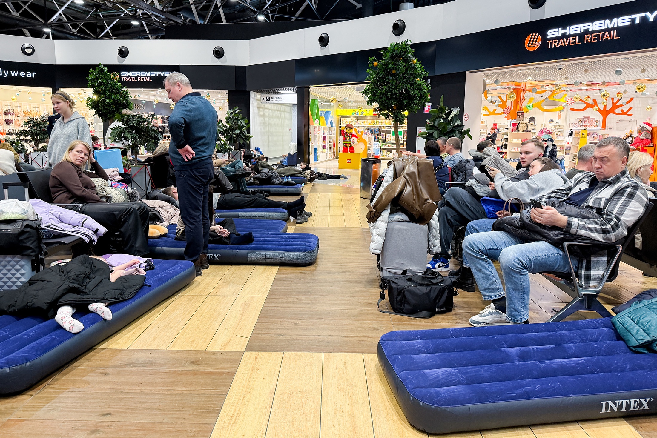 Обстановка в аэропорту Шереметьево.