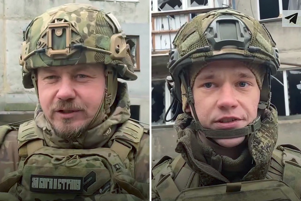 Штурмовые подразделения при освобождении населенных пунктов в зоне СВО не могут обойтись без помощи операторов беспилотников. О чем не стесняются говорить. В конце прошлого года совместными усилиями штурмовиков и дроноводов был освобожден поселок Ровное в ДНР. "Мы узнавали от ребят, где противник находится, как он двигается, какие у него планы, какие тропки. И встречали их там", - рассказал командир штурмовой роты Владимир Семенов (слева). "Мы доразведывали местность, смотрели, с какого ракурса лучше залететь. Направляли туда FPV-дроны, чтобы выкурить противника из двухэтажек", - говорит командир подразделения войск беспилотных систем Семен Якушко (справа).