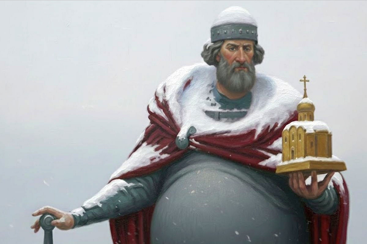  "Роста малого, толстый, лицом белый, глаза не велики, великий нос, долгий и покривленный, брада малая". Скульптурный портрет князя получился иным.