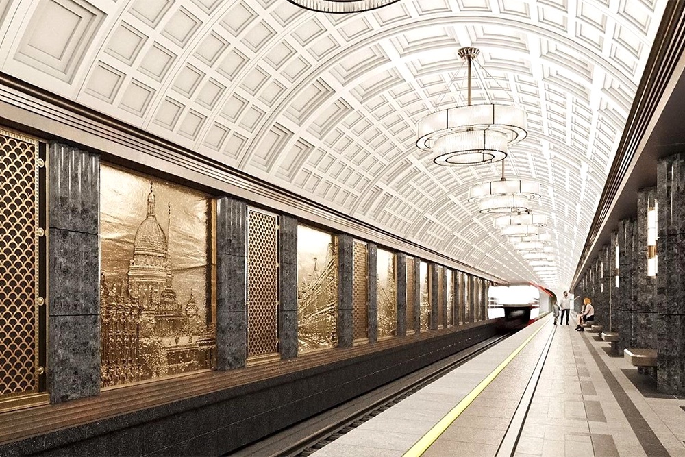 Новую станцию отделают натуральным камнем и панно с видами городов, где жил Достоевский.