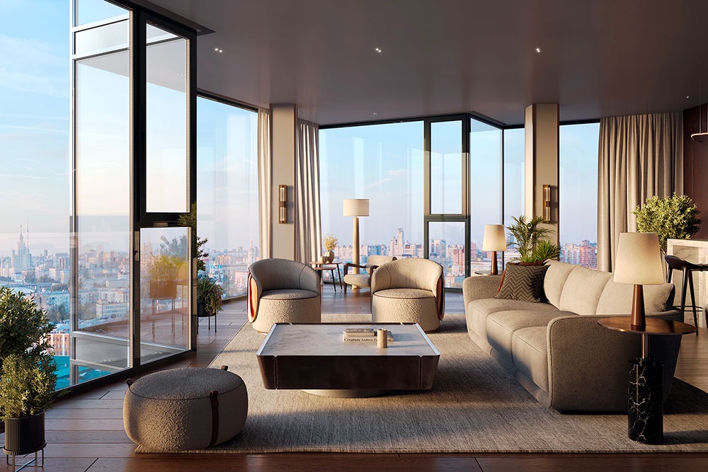 Панорамный обзор из гостиной.