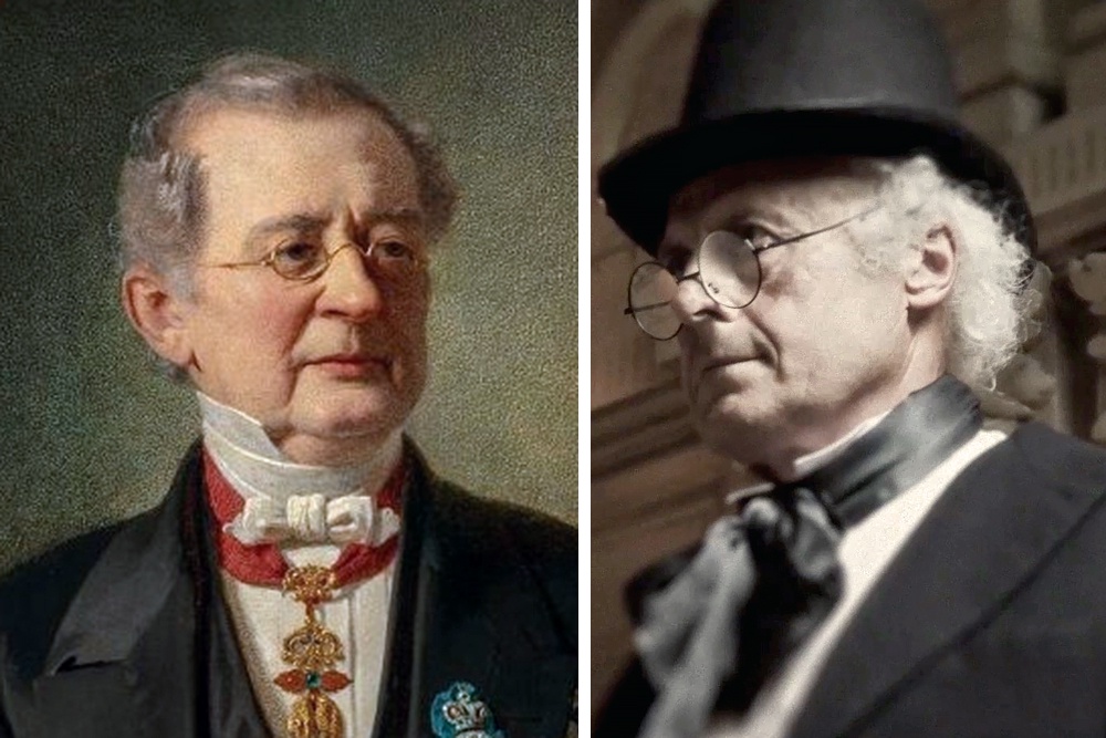 Канцлер Российской империи Александр Горчаков... и показавший его в фильме актер Михаил Борисов.