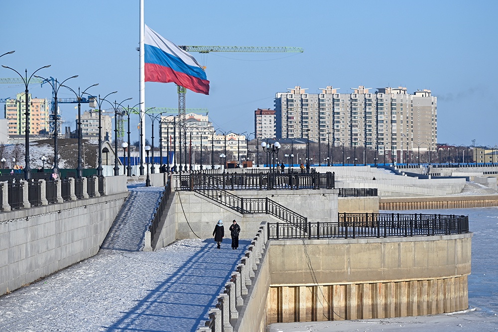 Набережная реки Амур в Благовещенске.