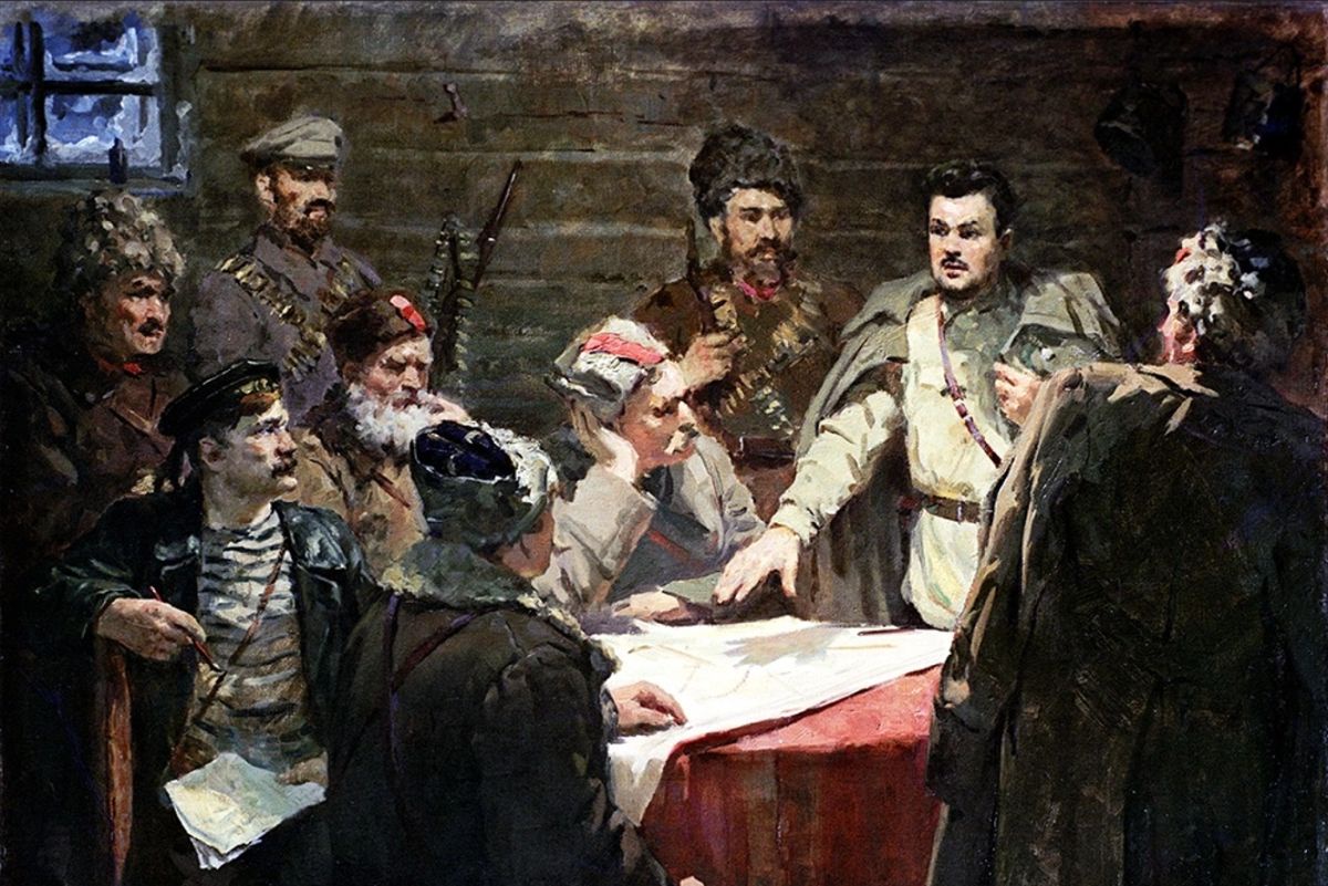 П. Судаков. Сергей Лазо в штабе приморских партизан. П. Судаков. Сергей Лазо в штабе приморских партизан.