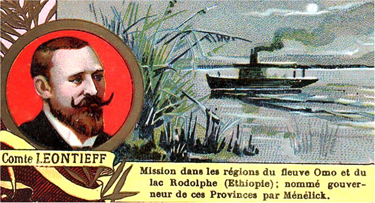 Н.С. Леонтьев на обертке французского шоколада "Fe lix Potin".