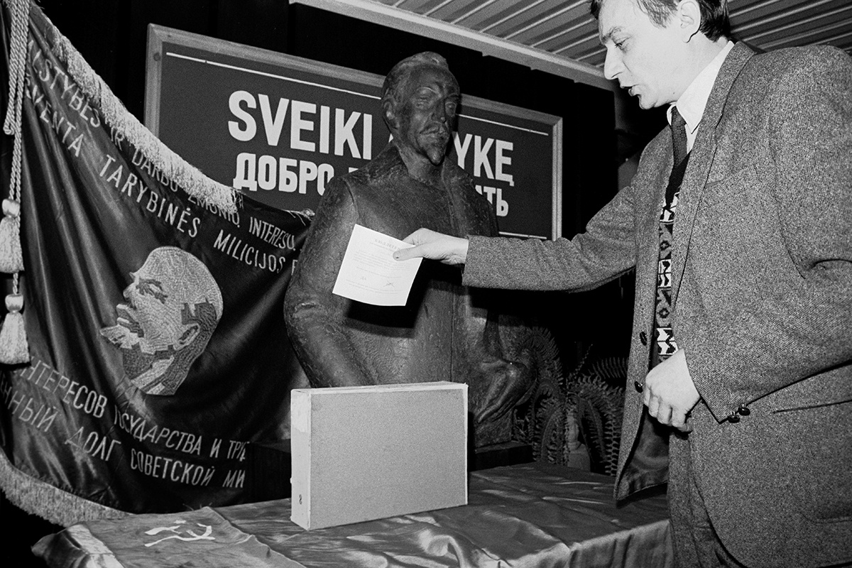 Всесоюзный референдум о сохранении СССР на избирательном участке в Вильнюсе. 17 марта 1991 года