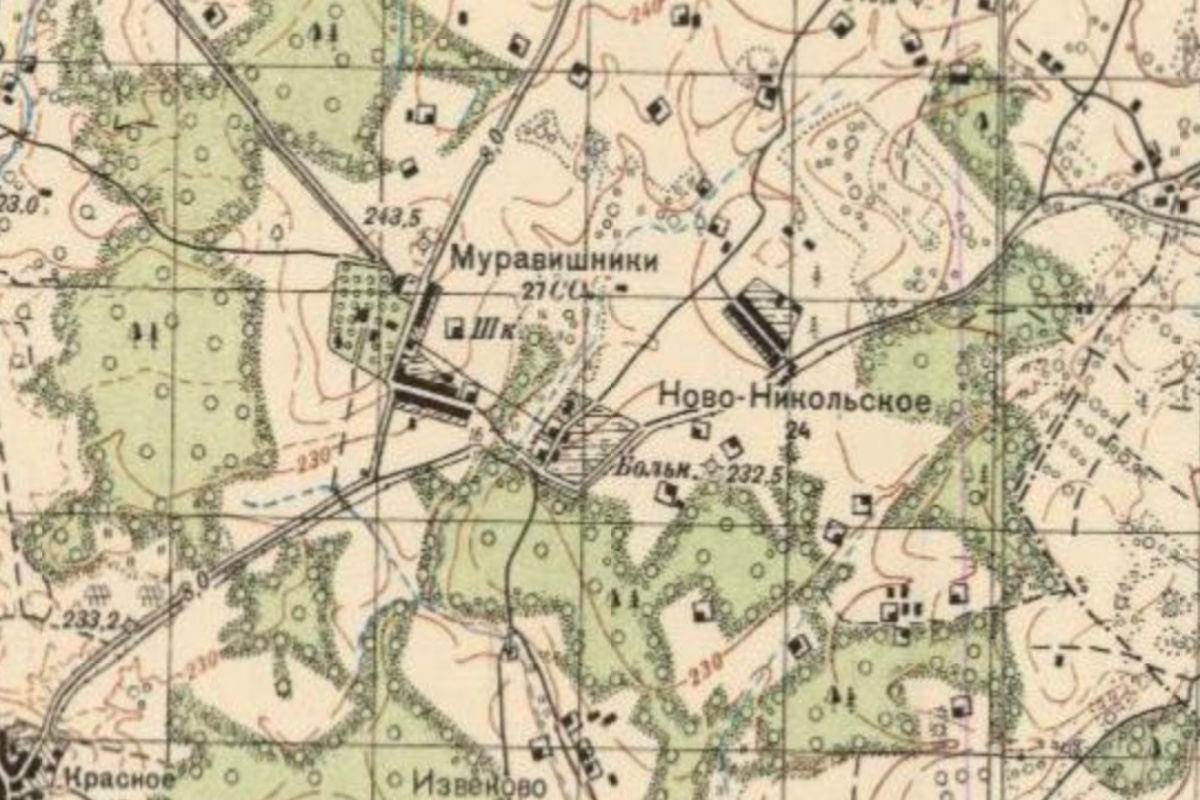 На карте 1940 года больница в Никольском, где работал Михаил Булгаков, еще значится. Но она не переживет Великую Отечественную.