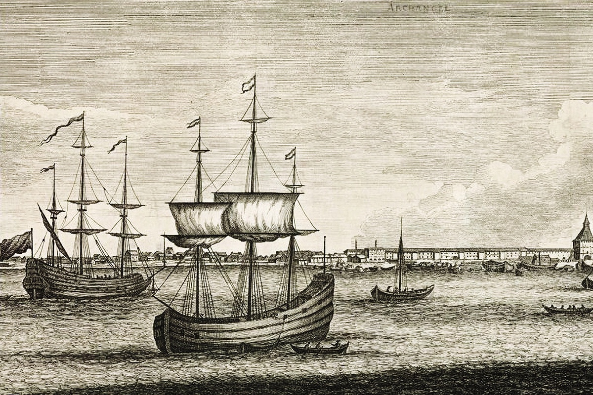 Архангельск. Из альбома К. де Бруина "Путешествие через Московию". 1873