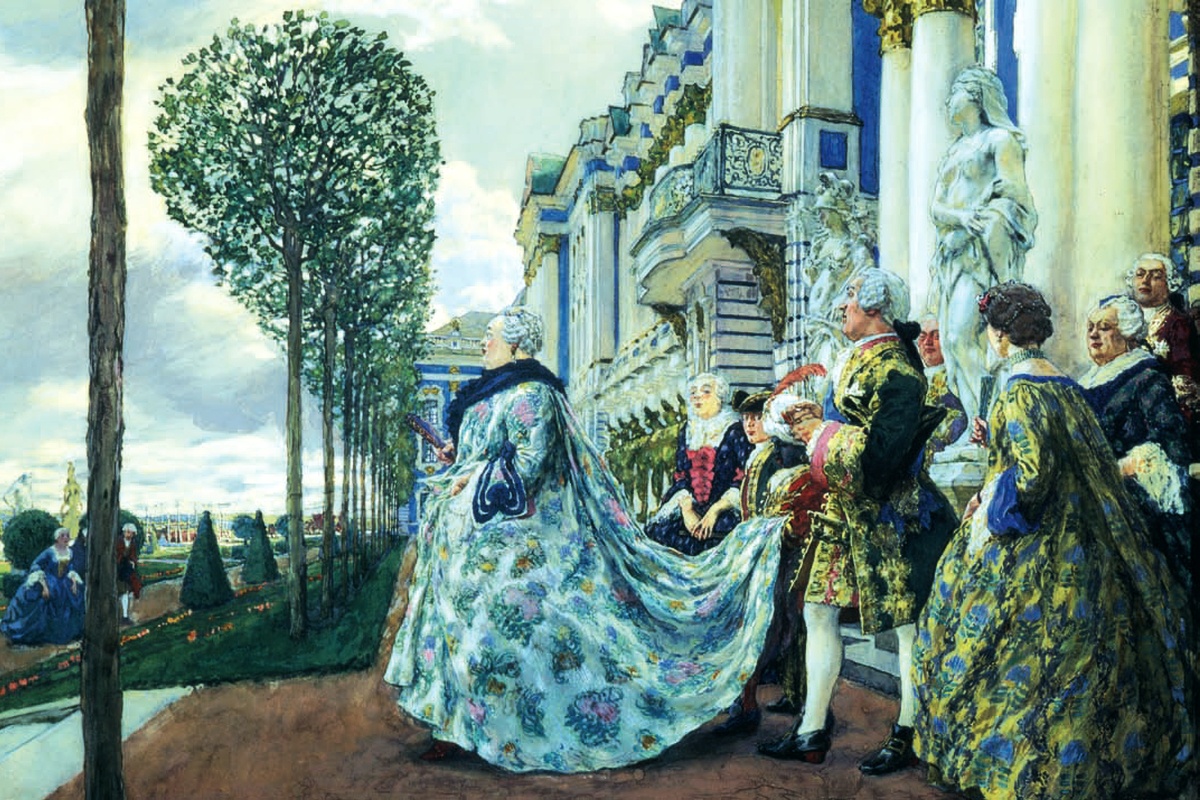 Е. Е. Лансере. Императрица Елизавета Петровна в Царском Селе. 1905 г. Е. Е. Лансере. Императрица Елизавета Петровна в Царском Селе. 1905 г.