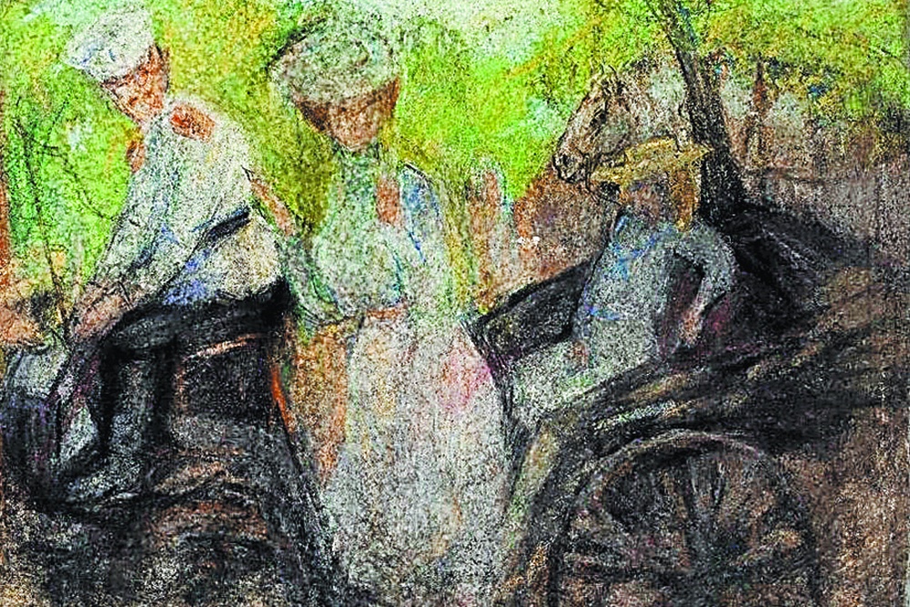 Михаил Ларионов. В коляске. Около 1905-1906 гг.