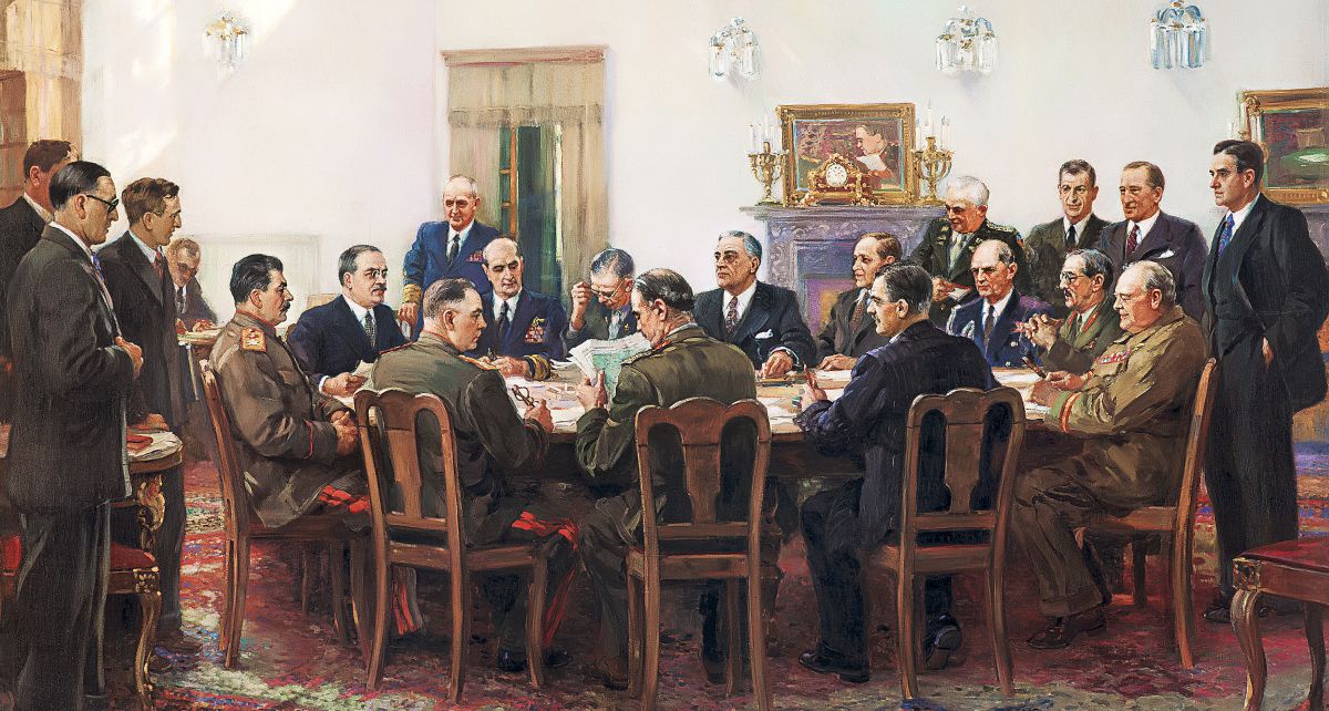 А. Герасимов. Тегеранская конференция руководителей трех держав. 1945 г. Фрагмент.