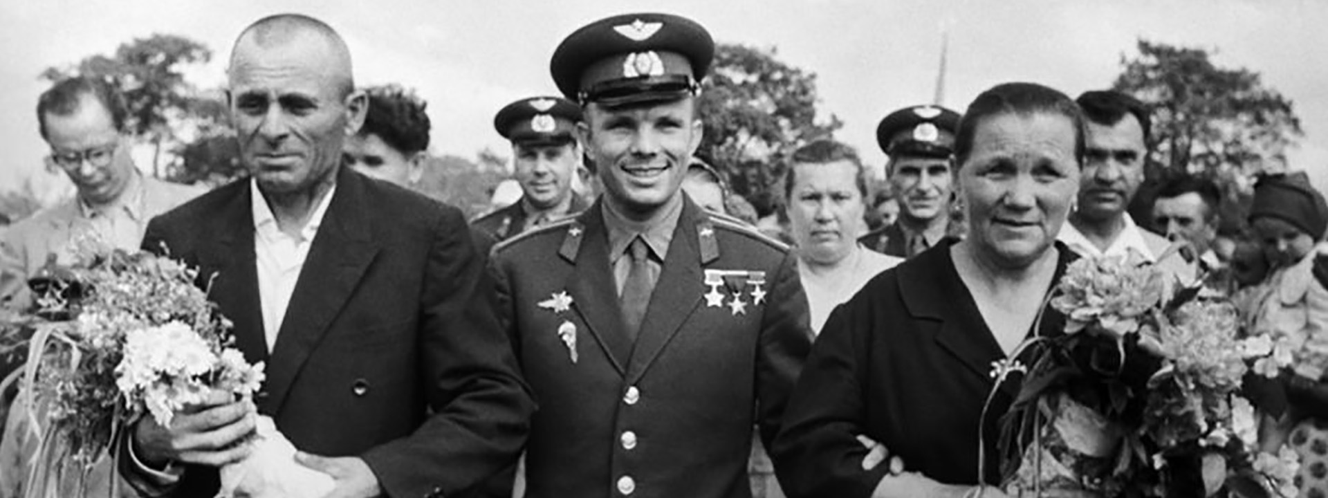 17 июня 1961 года. Первый после полета в космос приезд Юрия Гагарина в родной Гжатск.