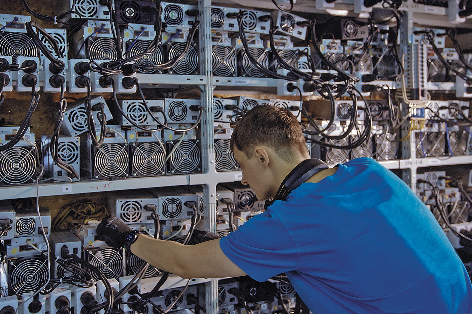 Майнинговая ферма - это сеть из десятков компьютеров. Для ее обслуживания достаточно пары программистов.