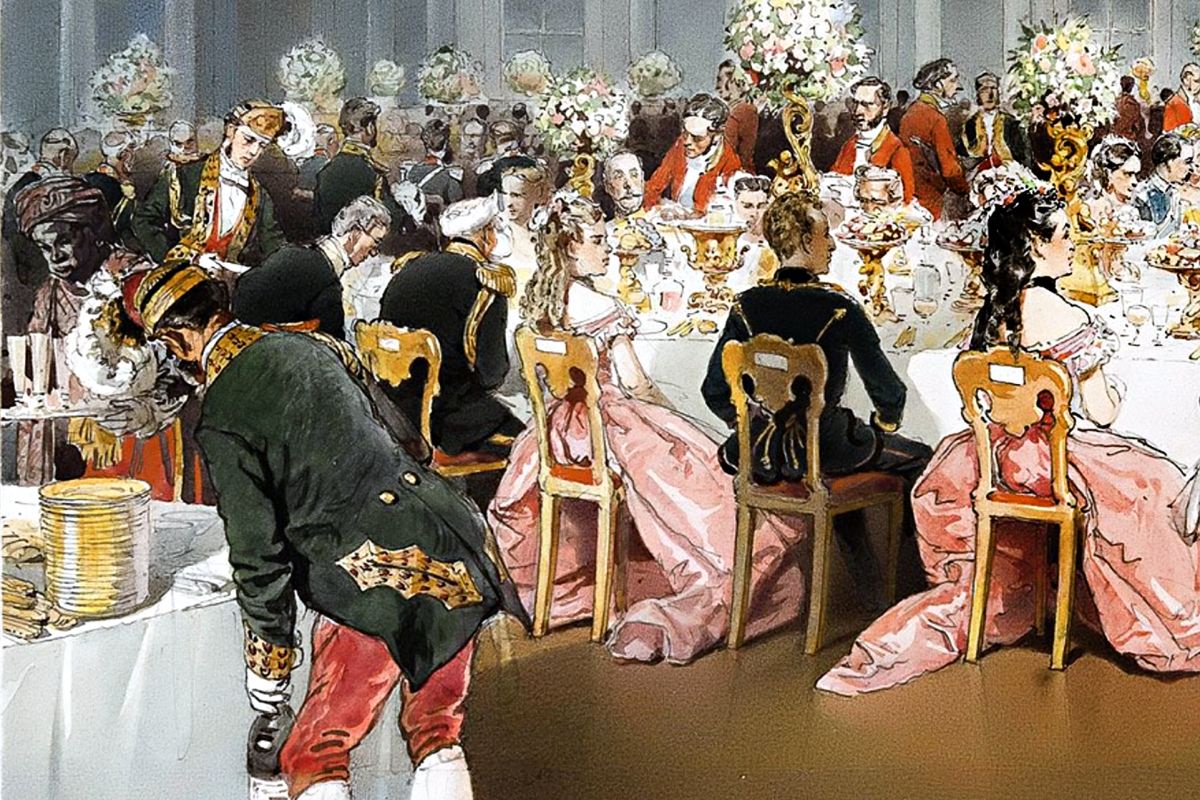 М. Зичи. Официанты за работой во время парадного обеда в Зимнем дворце. М. Зичи. Официанты за работой во время парадного обеда в Зимнем дворце.