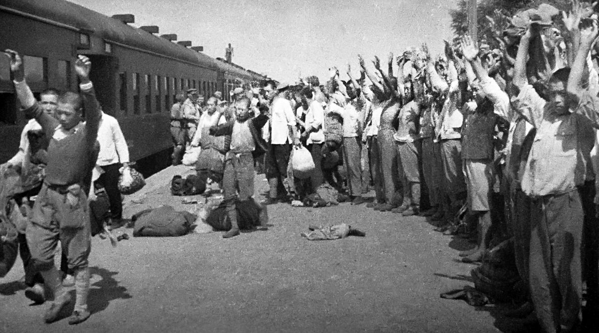 Этапирование военнопленных императорской армии Японии. 1945 г.