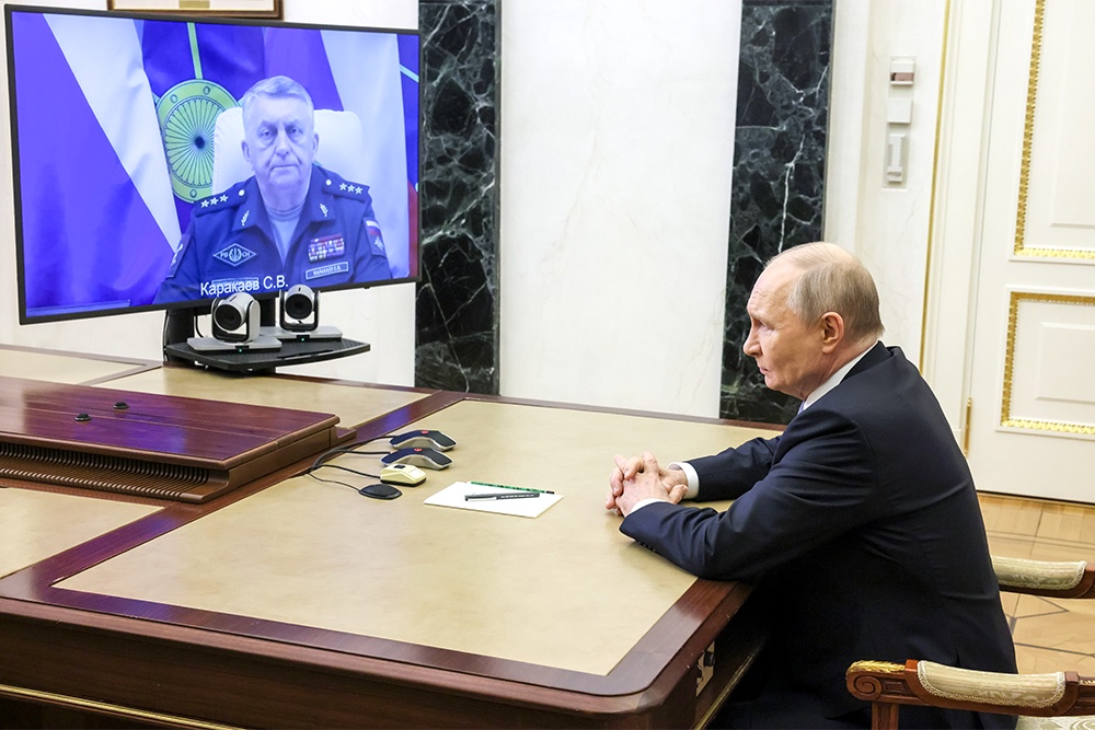 Владимир Путин принял по видеосвязи доклад Сергея Каракаева об успешном испытании ракеты "Сармат".