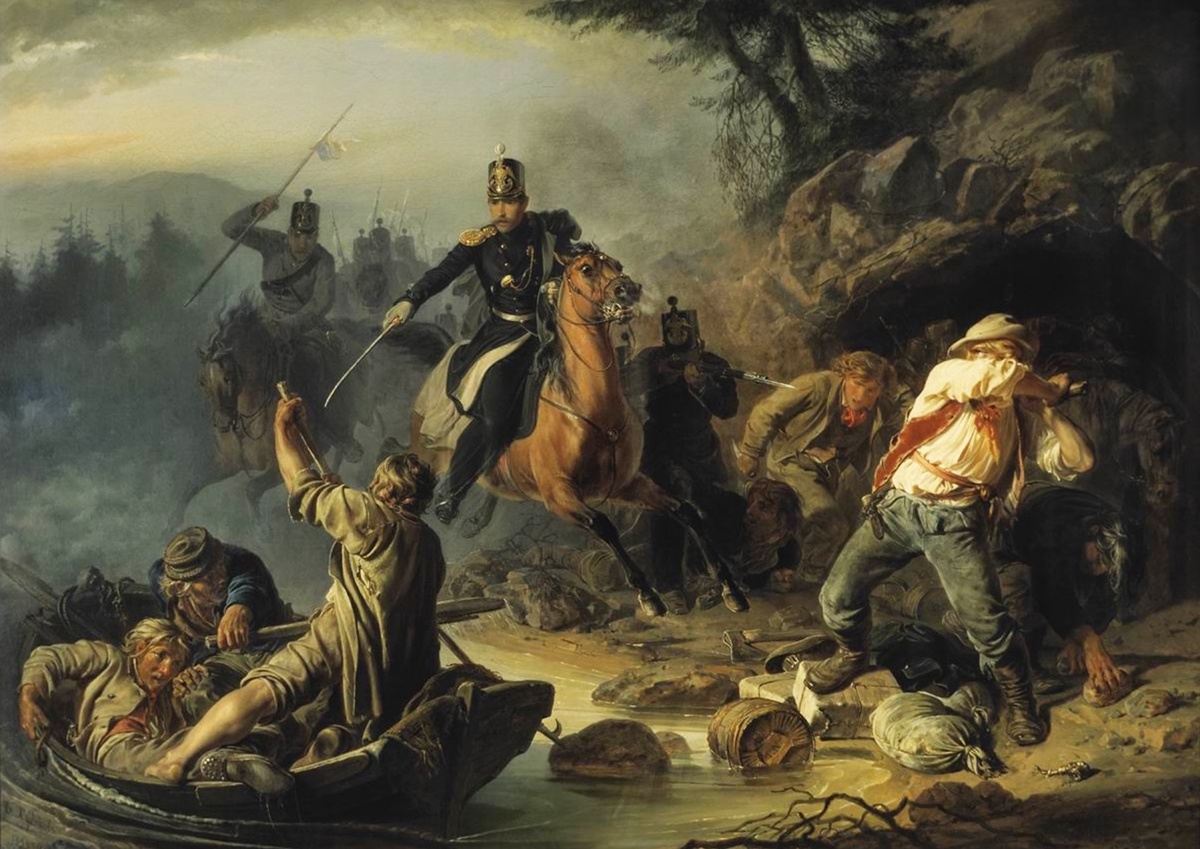 В. Худяков. Стычка с финляндскими контрабандистами. 1853 В. Худяков. Стычка с финляндскими контрабандистами. 1853