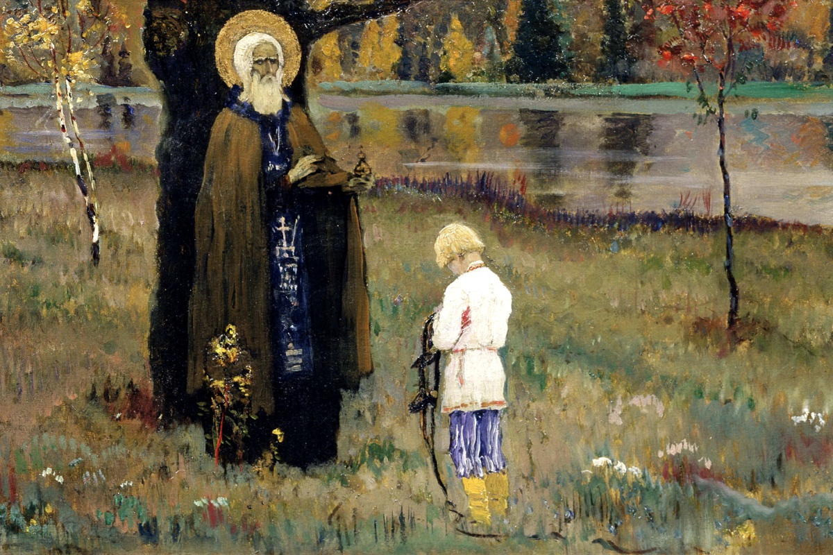 М. В. Нестеров. Видение отроку Варфоломею. Эскиз. 1889 г.