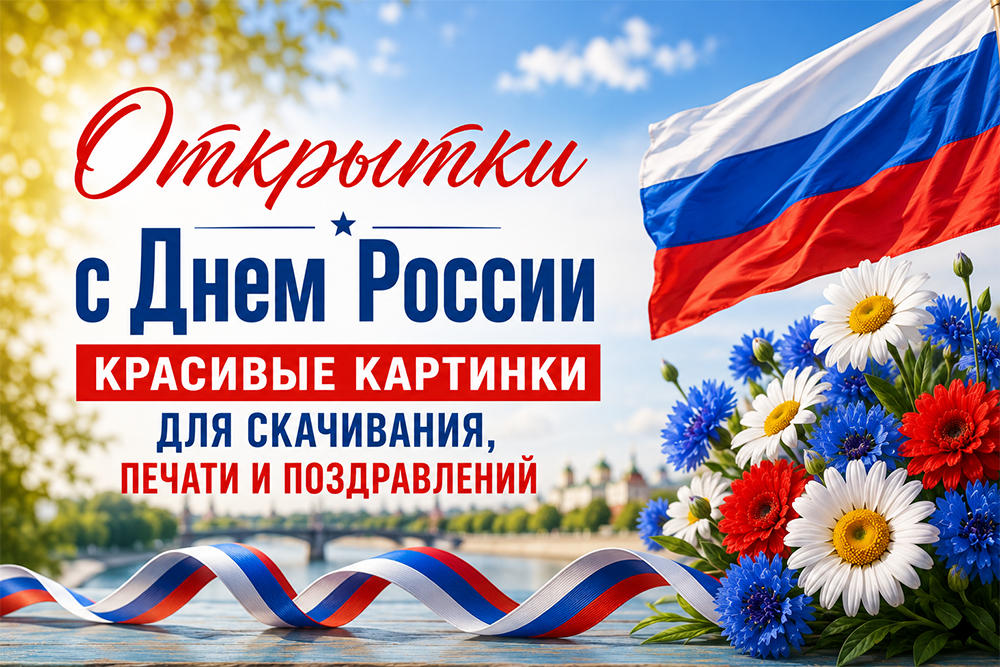 Открытки с Днем России: красивые картинки для скачивания, печати и поздравлений