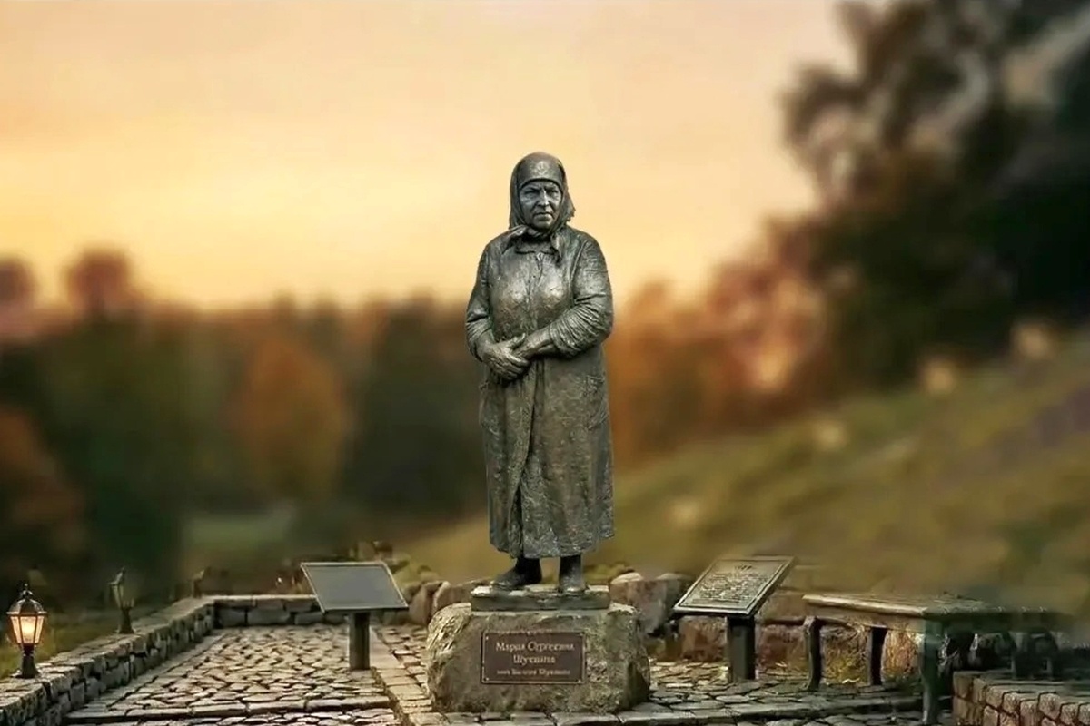Эскиз памятника матери Василия Шукшина.