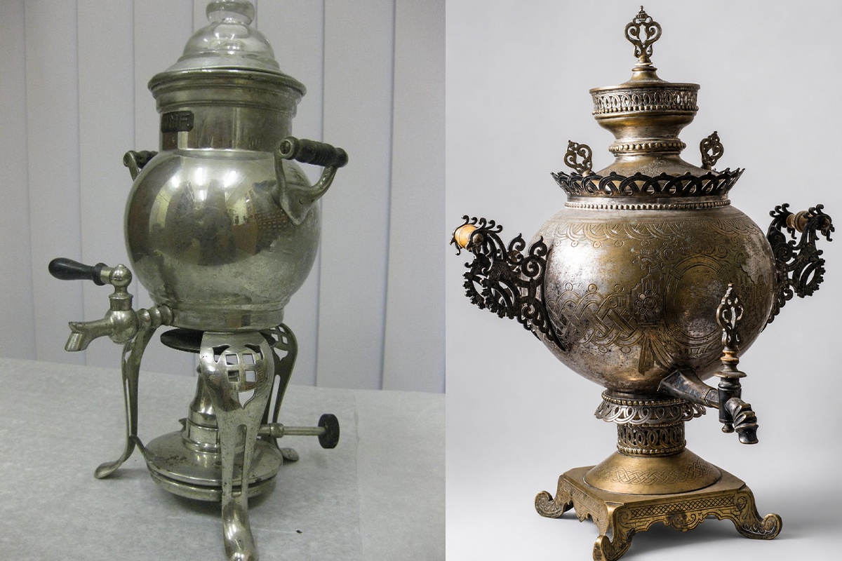 Бульотка и старинный самовар.