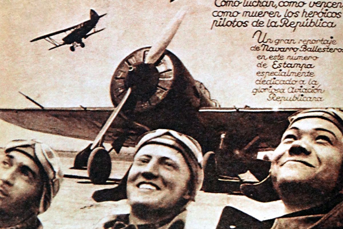 Плакат, восхваляющий республиканские военно-воздушные силы Испании. Плакат, восхваляющий республиканские военно-воздушные силы Испании.