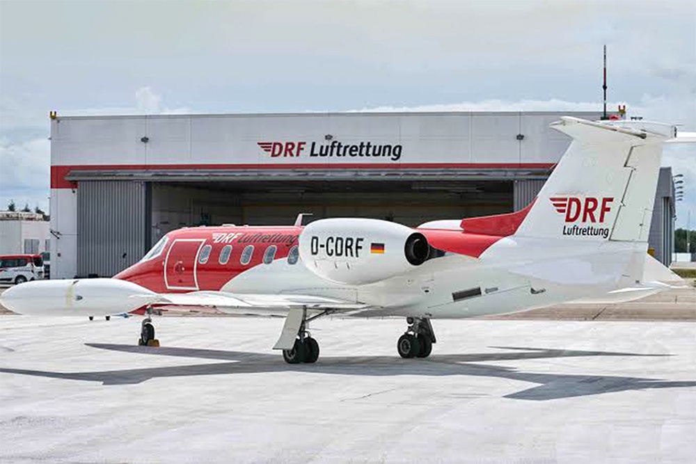 Cанитарный борт Learjet 35A немецкой медицинской ЧВК DRF Luftrettung. Cанитарный борт Learjet 35A немецкой медицинской ЧВК DRF Luftrettung.