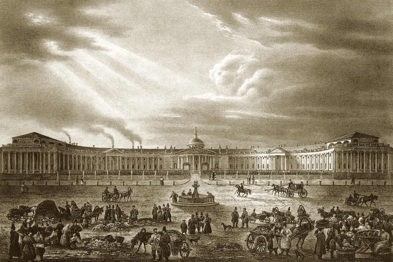 О. Кадоль. Вид Шереметевской больницы в Москве. 1825