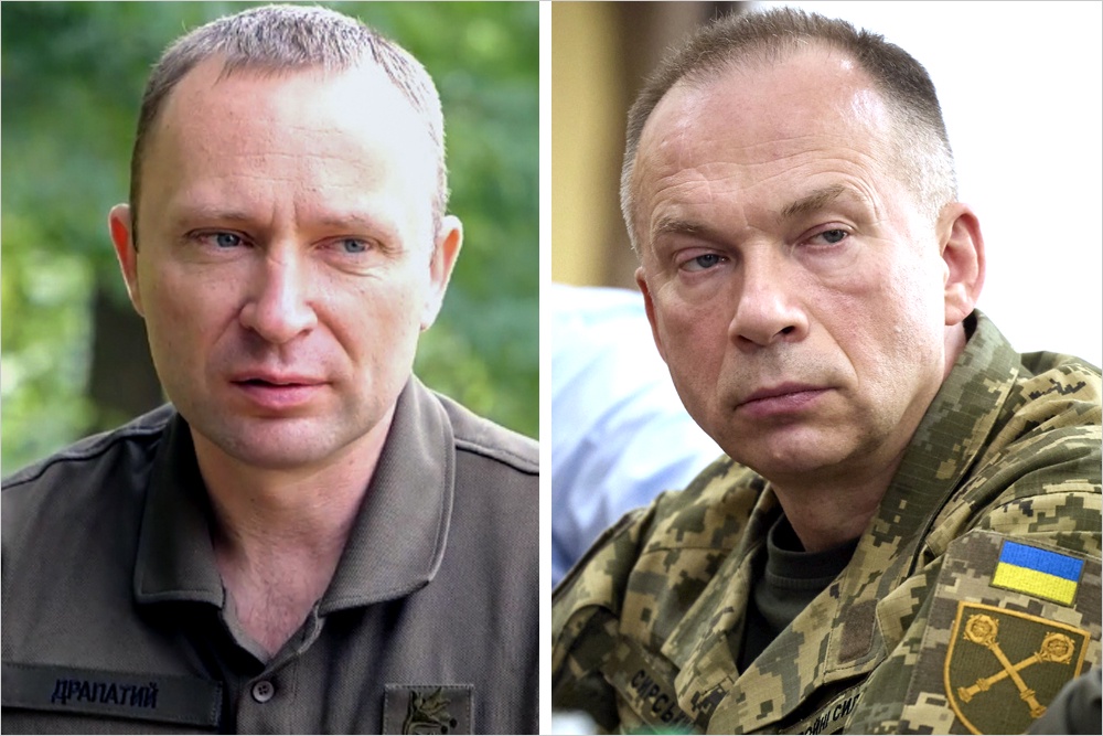 Новый главнокомандующий ВСУ Михаил Драпатый (слева) сменил Александра Сырского.