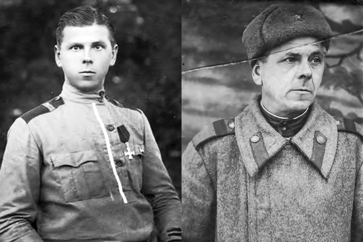 Василий Георгиевич Иванов - в 1917 году (слева) и в 1945-м.