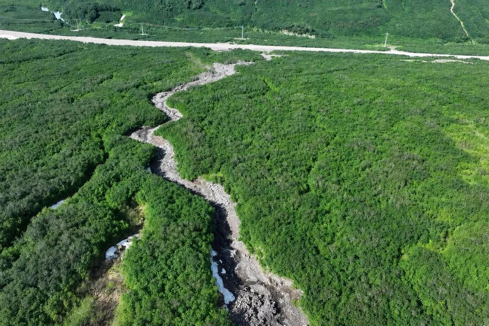 Сель сошел неподалеку от начала туристического маршрута к Вилючинскому водопаду. Сель сошел неподалеку от начала туристического маршрута к Вилючинскому водопаду.