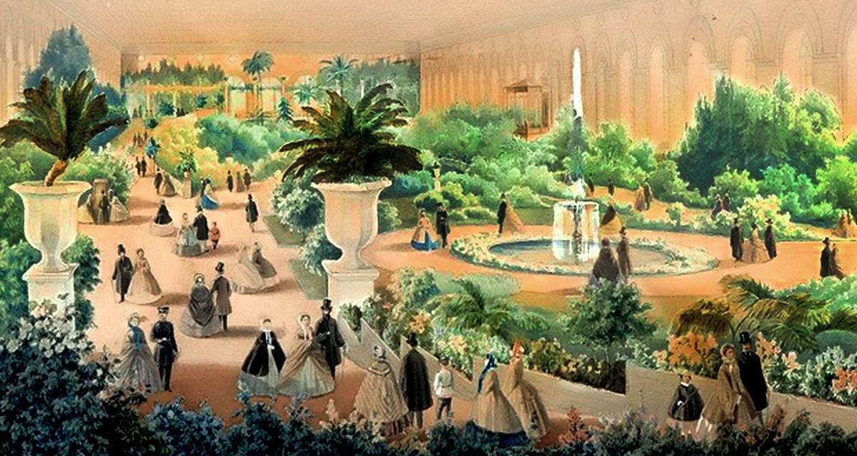 Л. Премацци. Выставка цветов в Московском Манеже. 1861 г.