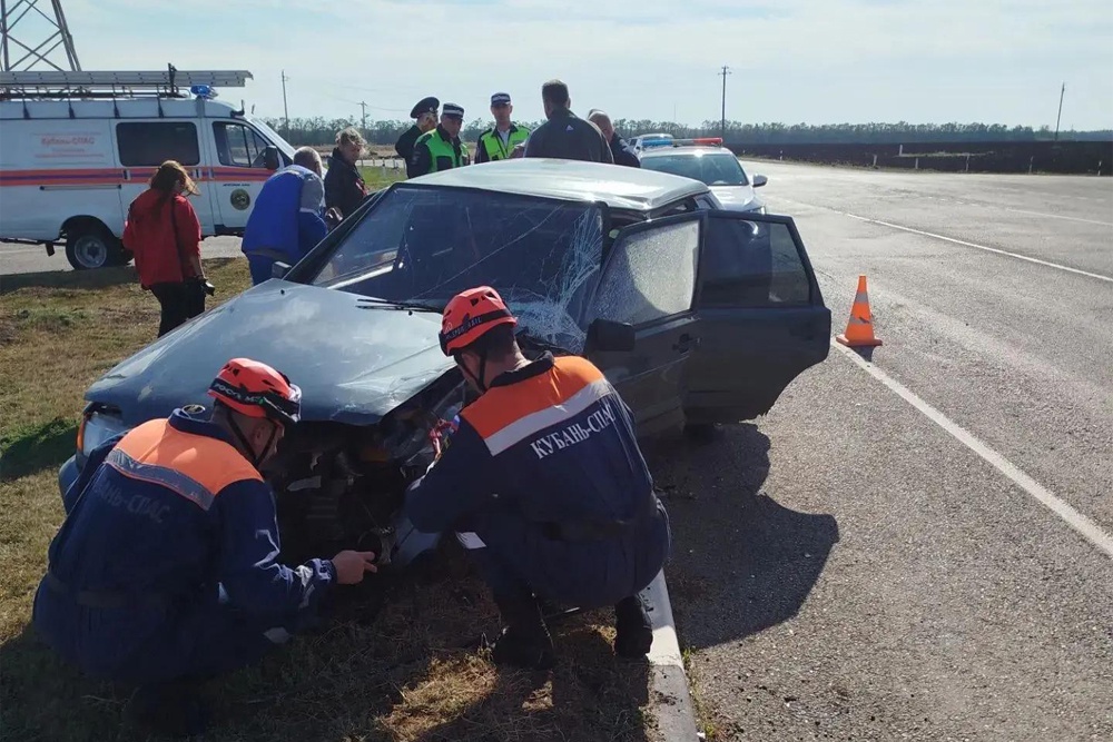 Спасатели извлекли водителя из авто и передали медикам Спасатели извлекли водителя из авто и передали медикам