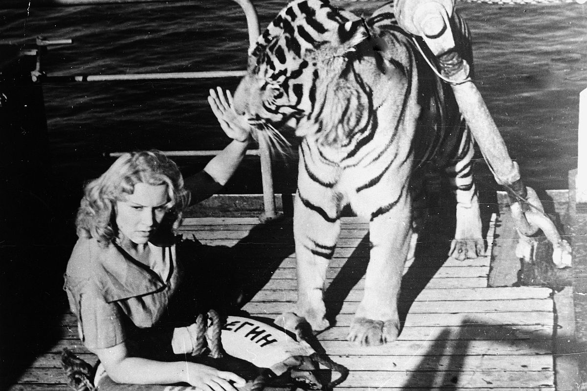 Кадр из кинофильма "Полосатый рейс" (1961 год). Авторы сценария: Виктор Конецкий, Алексей Каплер. Режиссер-постановщик Владимир Фетин. В главной роли буфетчицы Марианны - артистка цирка, укротительница Маргарита Назарова. Кадр из кинофильма "Полосатый рейс" (1961 год). Авторы сценария: Виктор Конецкий, Алексей Каплер. Режиссер-постановщик Владимир Фетин. В главной роли буфетчицы Марианны - артистка цирка, укротительница Маргарита Назарова.