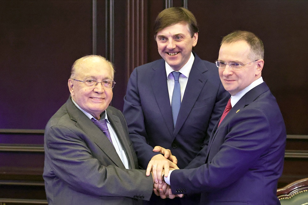 Виктор Садовничий ,Сергей Кравцов и Владимир Мединский.