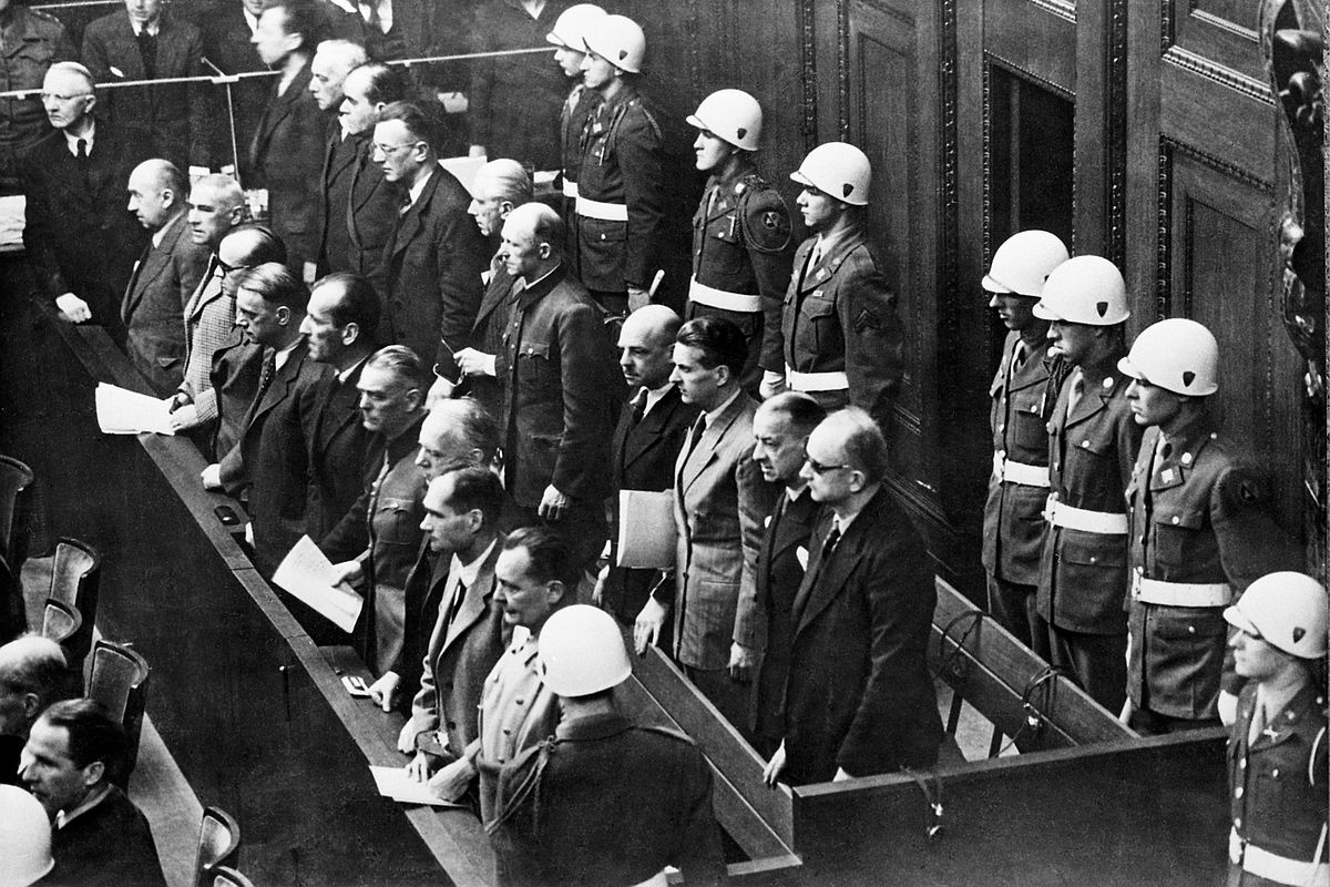 1 октября 1946 года. Международный военный трибунал над бывшими руководителями гитлеровской Германии. Здание Нюрнбергского Дворца юстиции.