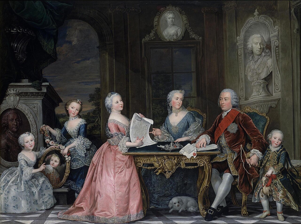 Людерс, Давид (1710-1759) Портрет посла П.Г. Чернышева с семьей 1750 г.