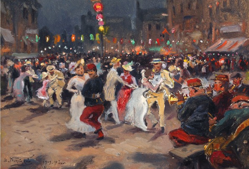 Владимир Маковский. "Народное гуляние в день взятия Бастилии". 1909 год.