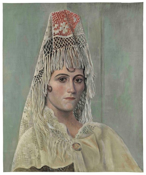Пабло Пикассо, Ольга Хохлова в мантилье, 1917.