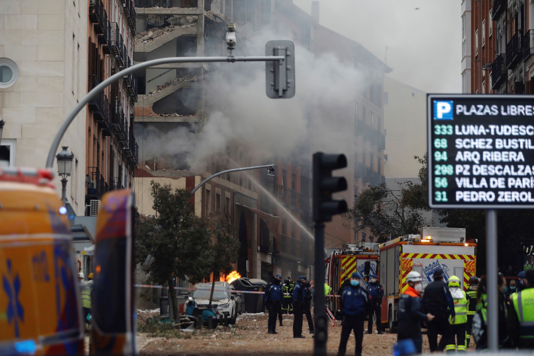 The explosion tore through the building. The explosion tore through the building